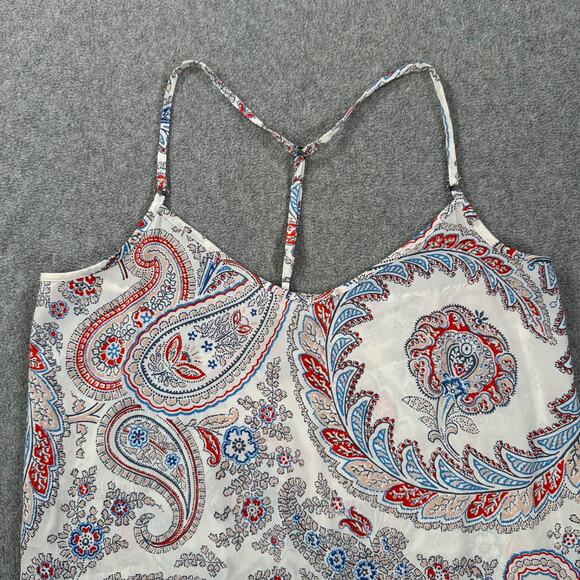 Abercrombie & Fitch Paisley Ruffle Hem Tank Top Size X-Small Strappy V-Neck - Picture 3 of 8
